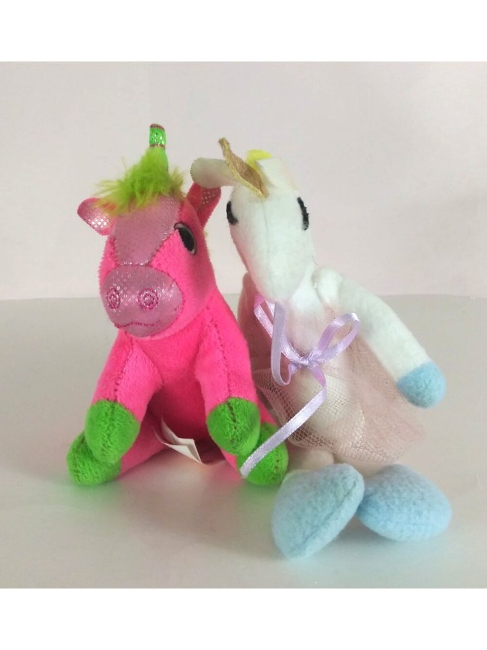 Set Of 2 MVP Plush Unicorn Ballerina & Unicorn Clip 4" & 8" Plush